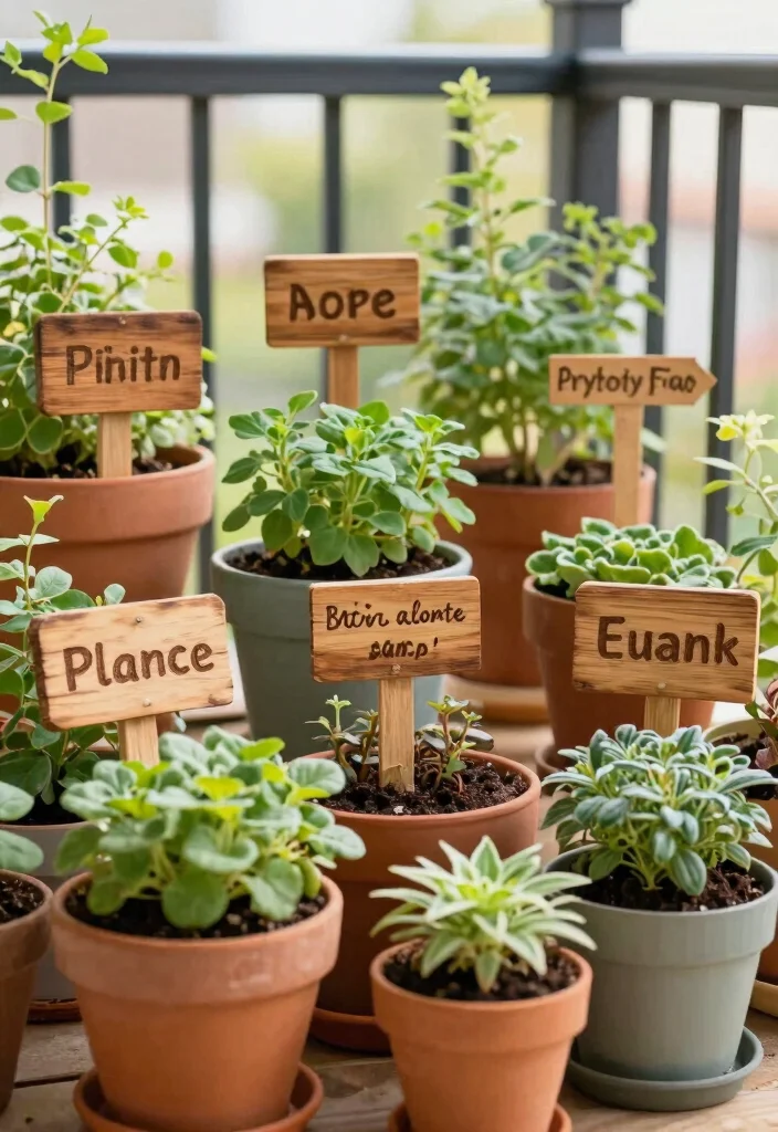 17 Small Container Garden Ideas That Maximize Tiny Spaces - 13. Custom Plant Labels 1