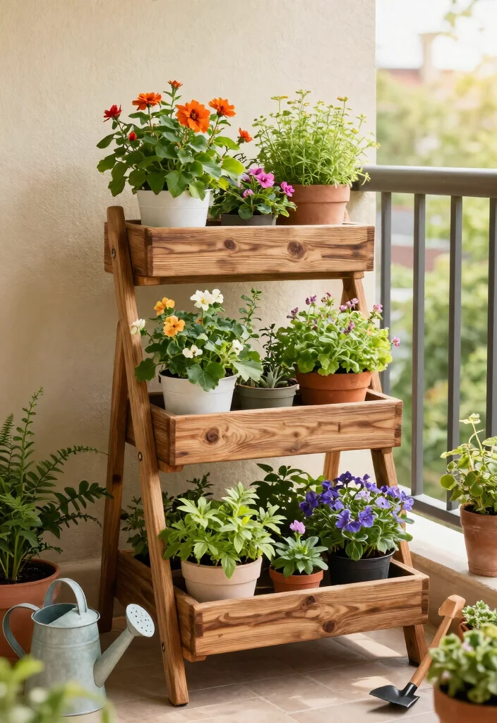 17 Small Container Garden Ideas That Maximize Tiny Spaces - 2. Tiered Planter Stands 1