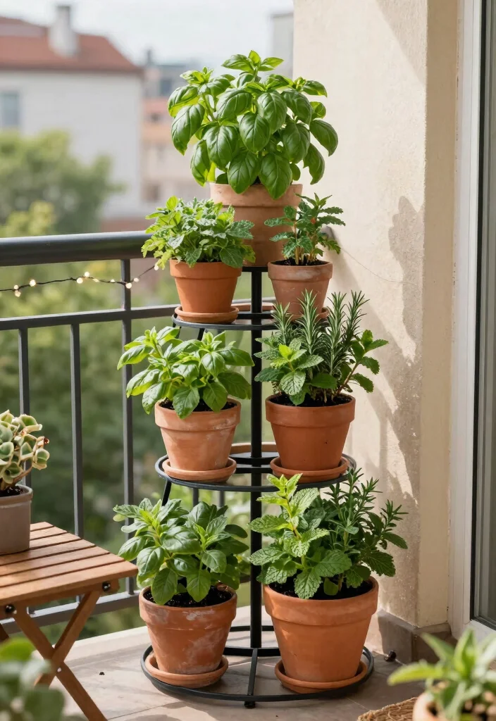 17 Small Container Garden Ideas That Maximize Tiny Spaces - 3. Herb Towers 1