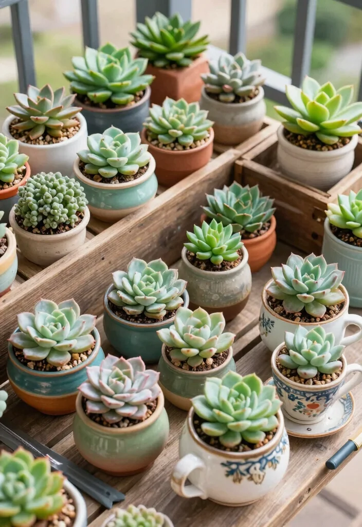 17 Small Container Garden Ideas That Maximize Tiny Spaces - 5. Succulent Displays 1