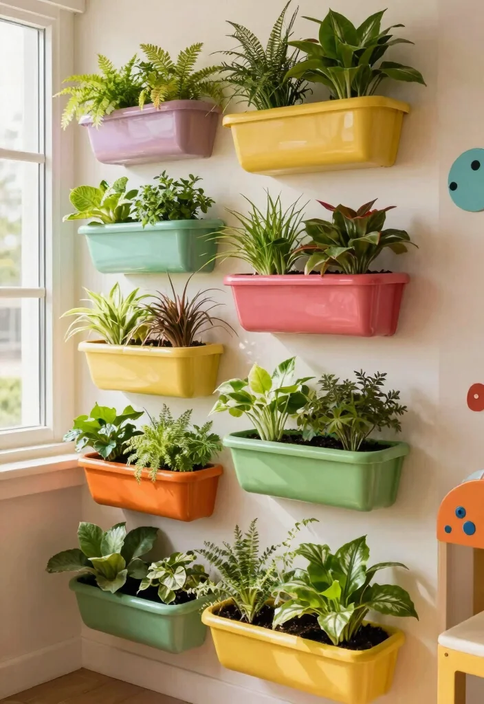 17 Vertical Garden Wall Planter Ideas That Save Space - 12. Vertical Garden for Children’s Spaces 1