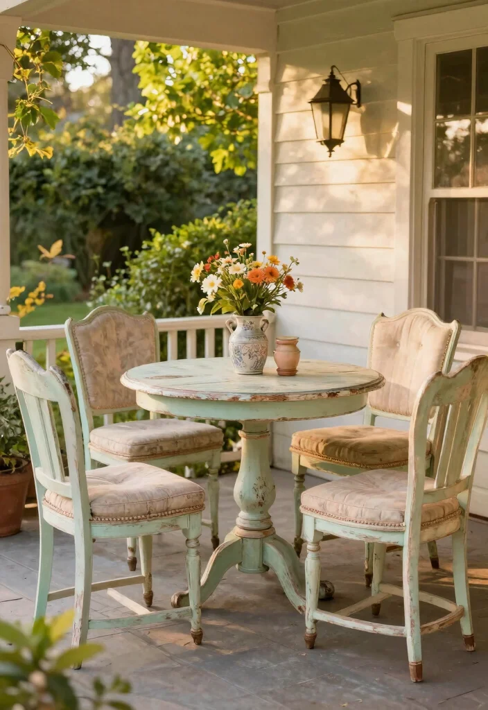 17 Vintage Porch Decor Ideas With Timeless Appeal 10 17 Vintage Porch Decor Ideas With Timeless Appeal - 10. Upcycled Furniture 1