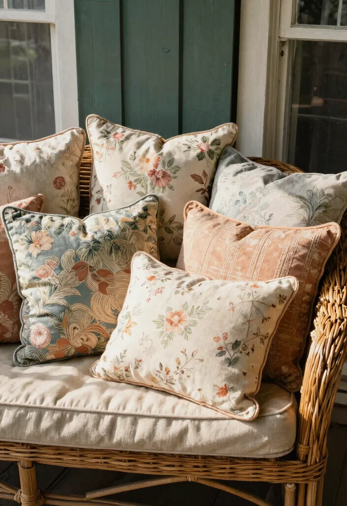 17 Vintage Porch Decor Ideas With Timeless Appeal 12 17 Vintage Porch Decor Ideas With Timeless Appeal - 12. Vintage Throw Pillows 1