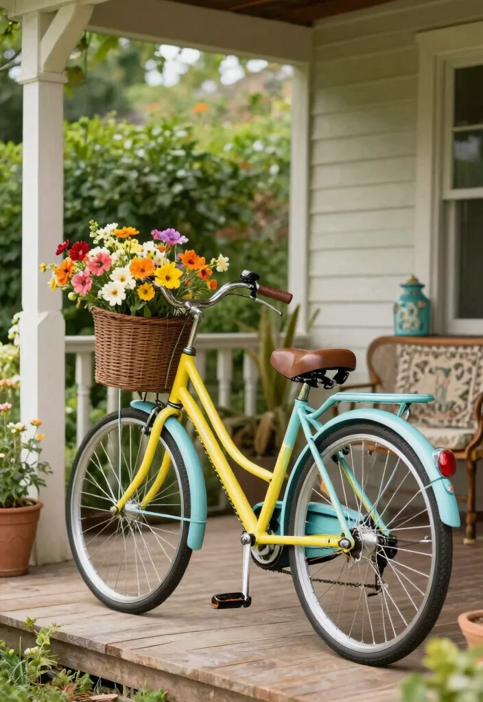 17 Vintage Porch Decor Ideas With Timeless Appeal 17 17 Vintage Porch Decor Ideas With Timeless Appeal - 17. Vintage Bicycle Planter 1