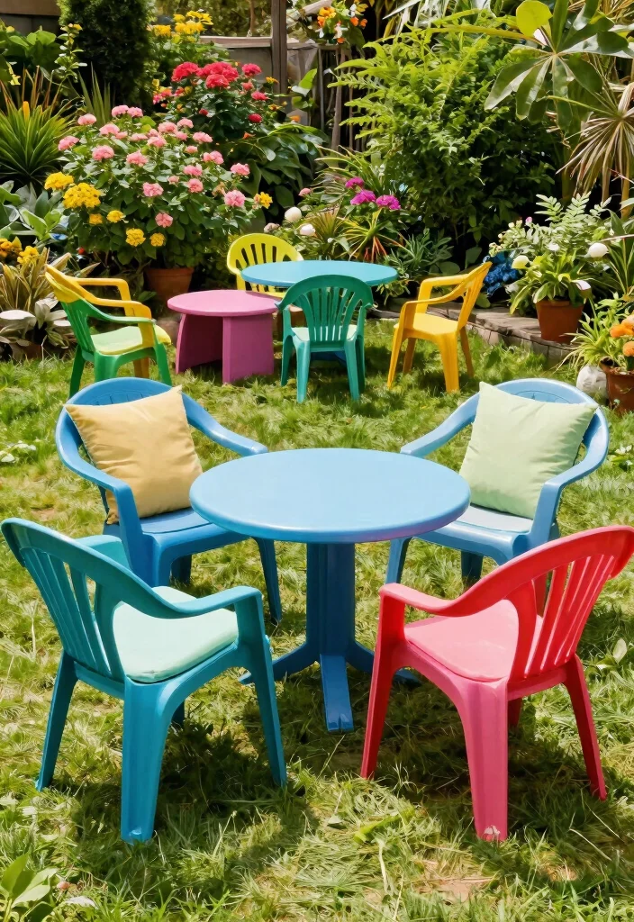 18 Cozy & Inviting Backyard Seating Ideas That Feel Like Home - 2. Eco-Friendly Recycled Plastic Chairs 1