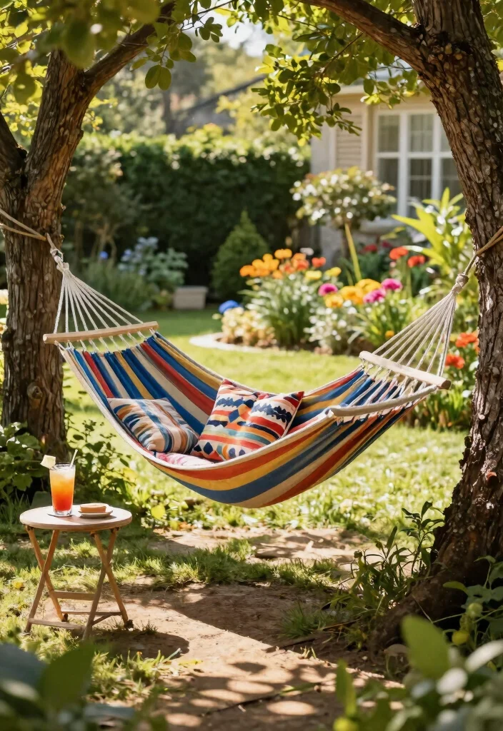 18 Cozy & Inviting Backyard Seating Ideas That Feel Like Home - 3. Hammock Bliss 1