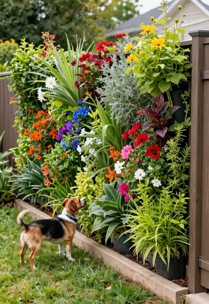 18 Dog Fence Ideas Backyards That Keep Pets Safe 10 18 Dog Fence Ideas Backyards That Keep Pets Safe - 10. Vertical Garden Fence 1