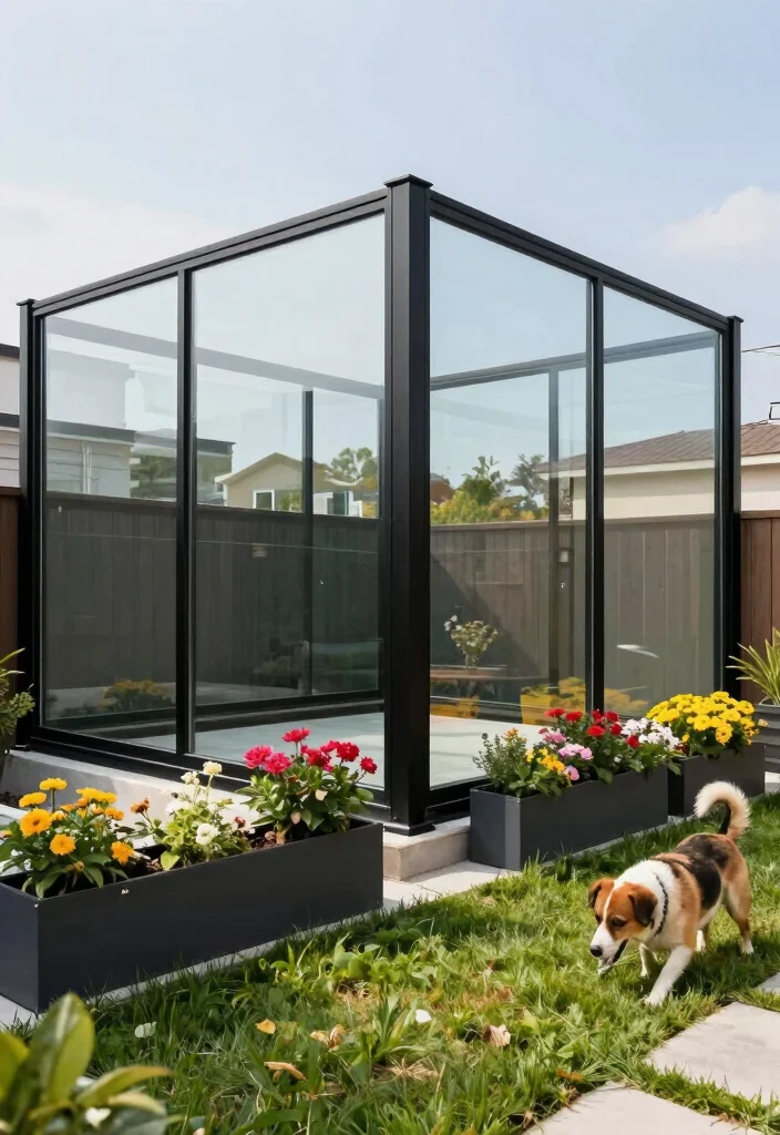 18 Dog Fence Ideas Backyards That Keep Pets Safe 14 18 Dog Fence Ideas Backyards That Keep Pets Safe - 14. Chic Glass Panel Fencing 1