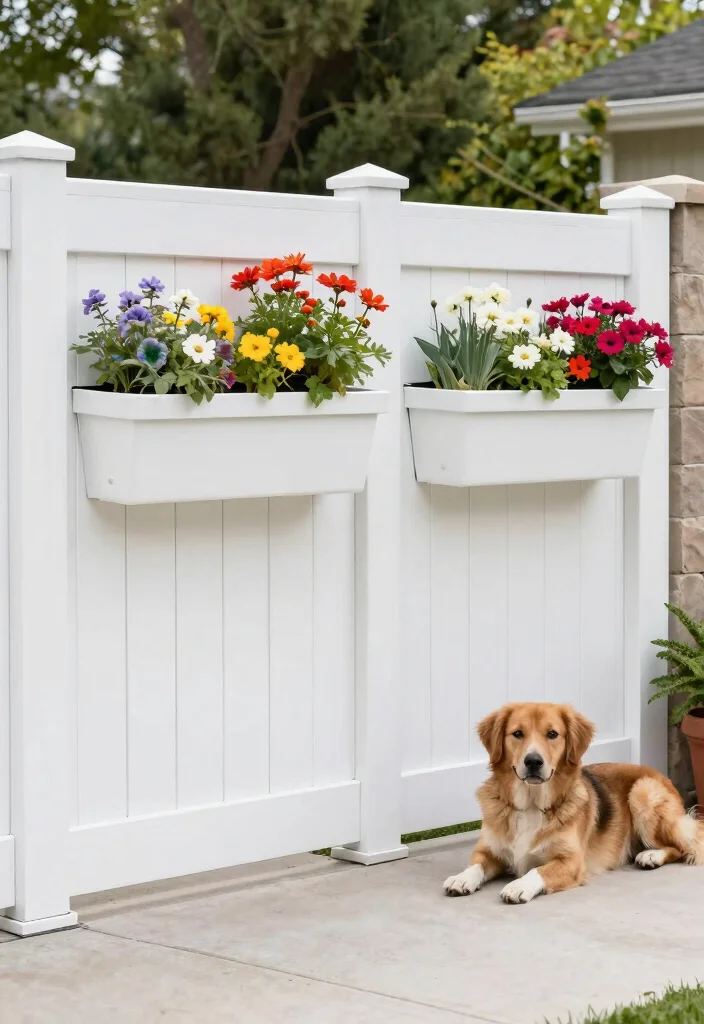 18 Dog Fence Ideas Backyards That Keep Pets Safe 18 18 Dog Fence Ideas Backyards That Keep Pets Safe - 18. Composite Fencing with Built-in Planters 1