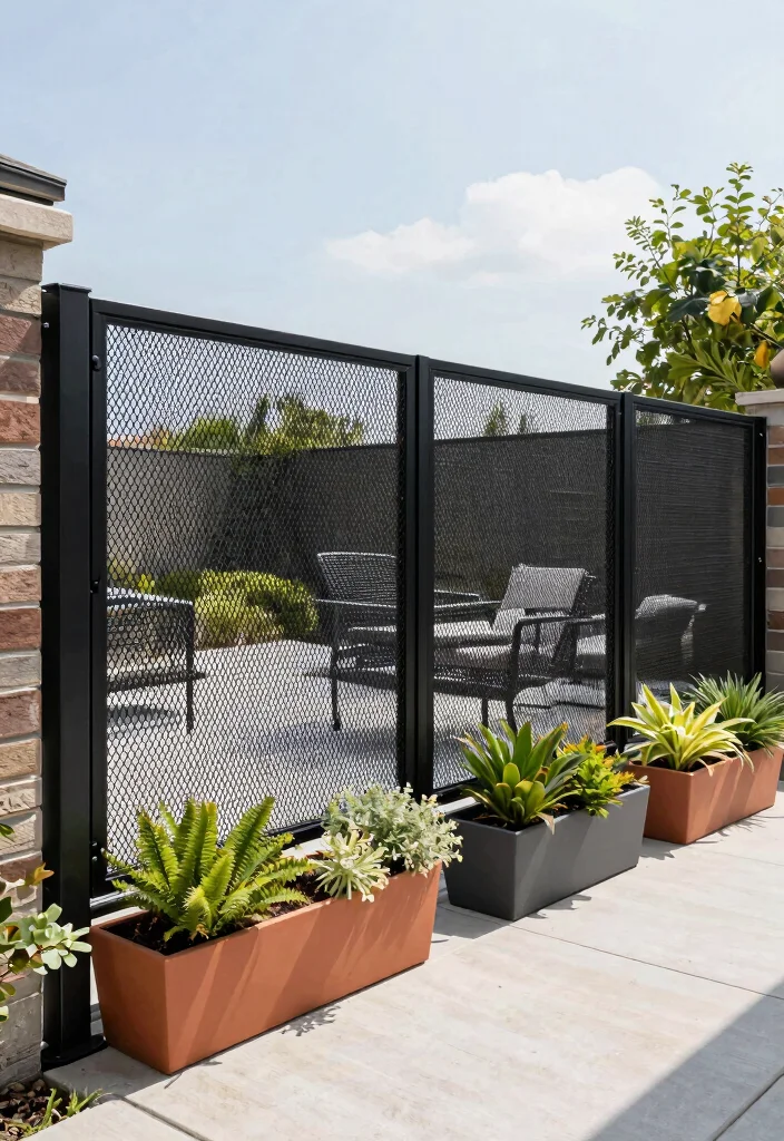 18 Dog Fence Ideas Backyards That Keep Pets Safe 2 18 Dog Fence Ideas Backyards That Keep Pets Safe - 2. Modern Metal Mesh Fencing 1