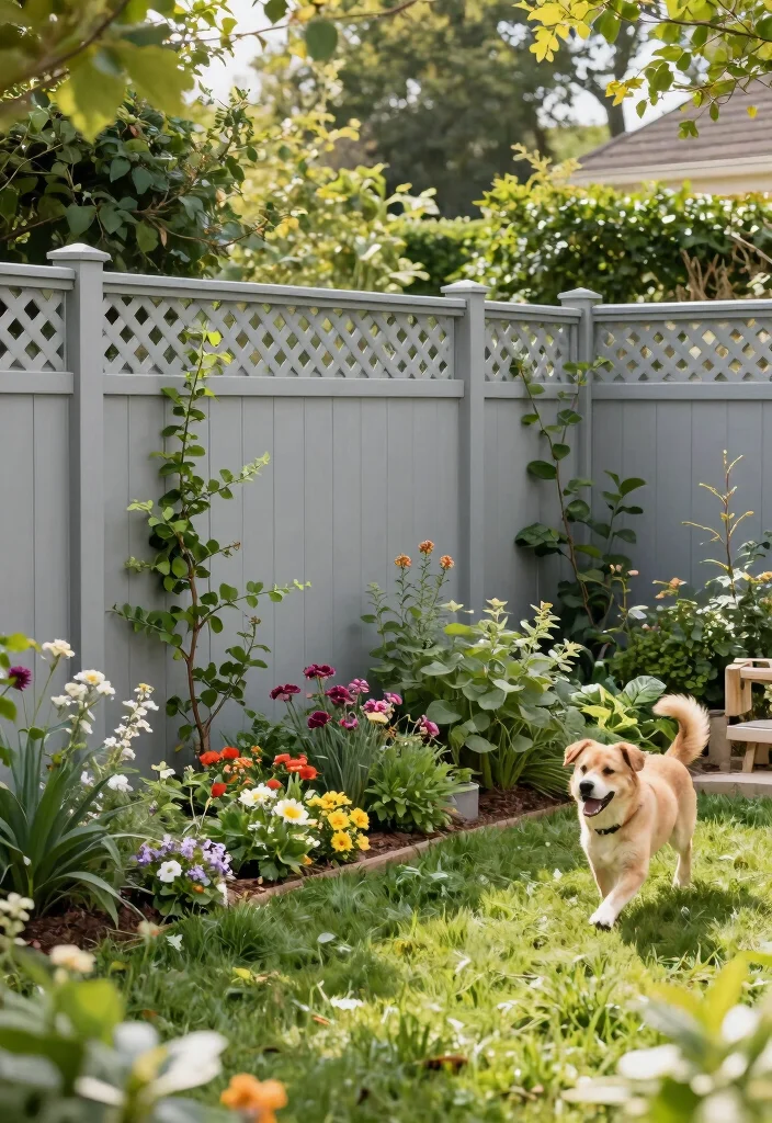 18 Dog Fence Ideas Backyards That Keep Pets Safe 8 18 Dog Fence Ideas Backyards That Keep Pets Safe - 8. Elegant Privacy Fence with Lattice Top 1