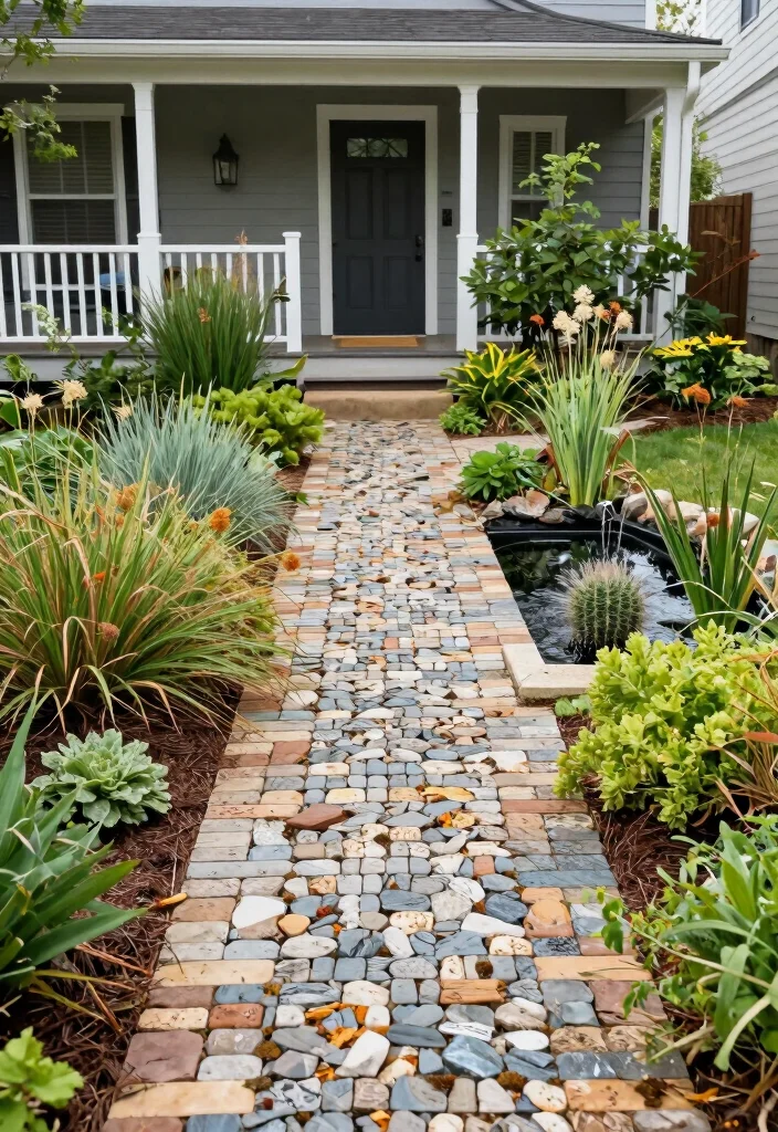 18 Front Porch Walkway Ideas That Welcome Beautifully 18 18 Front Porch Walkway Ideas That Welcome Beautifully - 18. Eco-Friendly Walkways 1