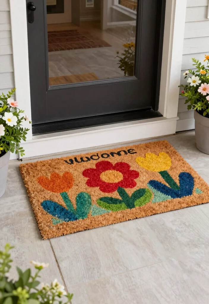 18 Front Porch Walkway Ideas That Welcome Beautifully 8 18 Front Porch Walkway Ideas That Welcome Beautifully - 8. Warm Welcome Mats 1