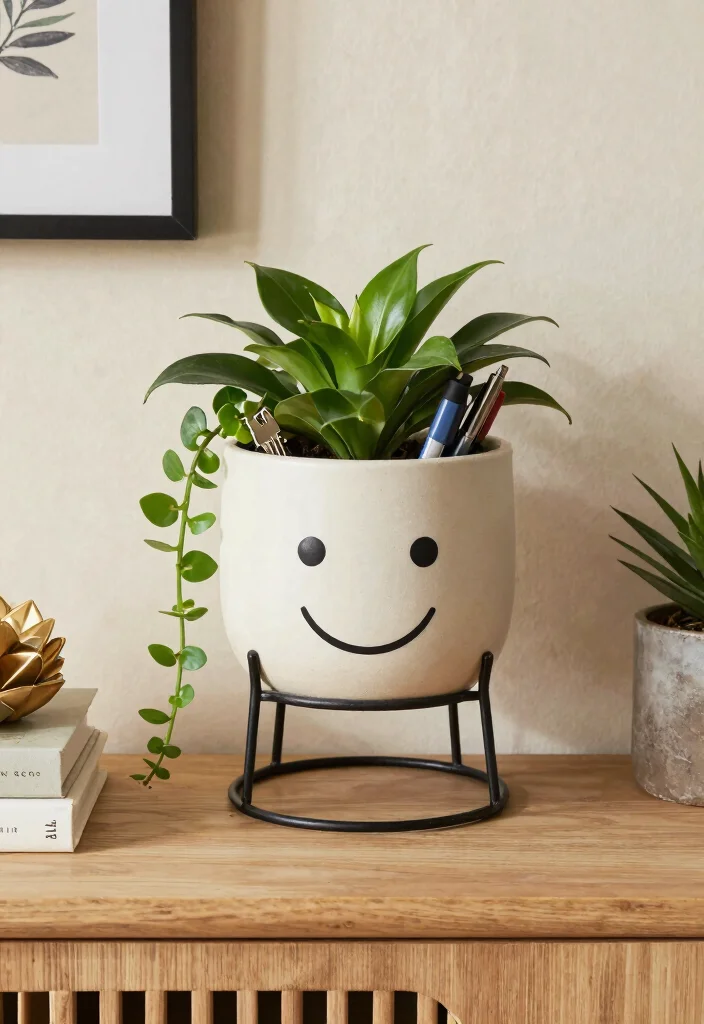 18 Head Planter Ideas With Artsy Garden Style - 12. The Multi-Functional Head Planter 1