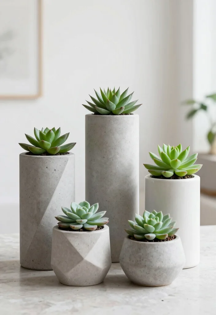 18 Head Planter Ideas With Artsy Garden Style - 3. The Minimalist Geometric Head Planter 1