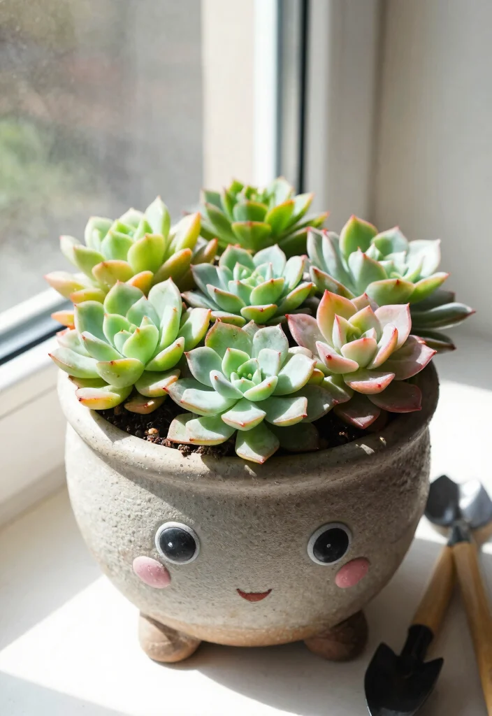 18 Head Planter Ideas With Artsy Garden Style - 6. The Succulent-Friendly Head Planter 1