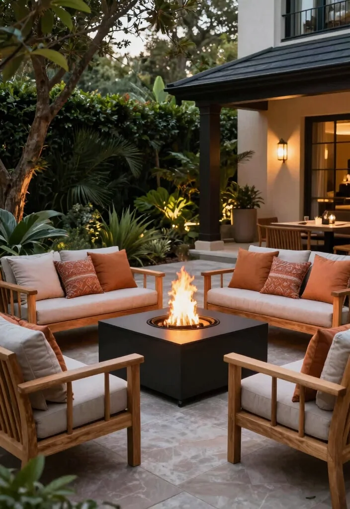 18 Outdoor Fire Pit Seating Ideas That Gather Everyone Together 12 18 Outdoor Fire Pit Seating Ideas That Gather Everyone Together - 12. Teak Wood Furniture 1