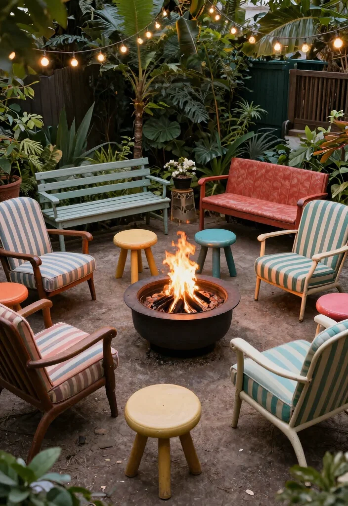 18 Outdoor Fire Pit Seating Ideas That Gather Everyone Together 13 18 Outdoor Fire Pit Seating Ideas That Gather Everyone Together - 13. Vintage Finds 1