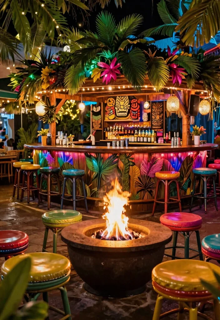 18 Outdoor Fire Pit Seating Ideas That Gather Everyone Together 14 18 Outdoor Fire Pit Seating Ideas That Gather Everyone Together - 14. Tiki Bar Setup 1