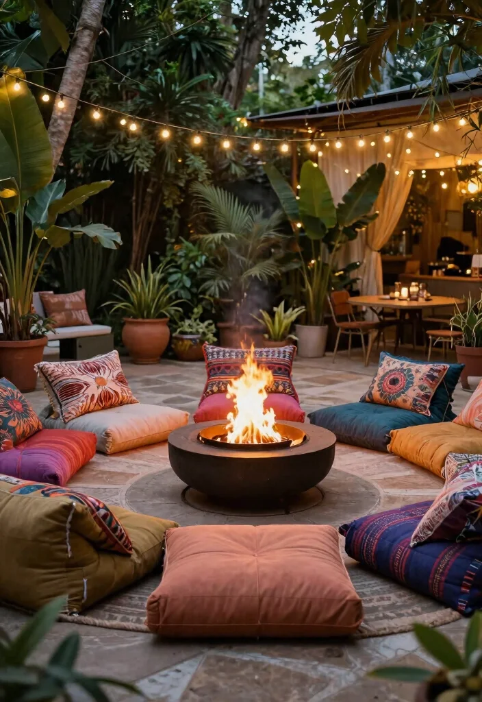 18 Outdoor Fire Pit Seating Ideas That Gather Everyone Together 17 18 Outdoor Fire Pit Seating Ideas That Gather Everyone Together - 17. Floor Cushions 1