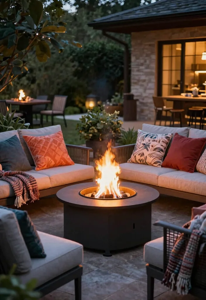 18 Outdoor Fire Pit Seating Ideas That Gather Everyone Together 18 18 Outdoor Fire Pit Seating Ideas That Gather Everyone Together - 18. Outdoor Pillows and Throws 1