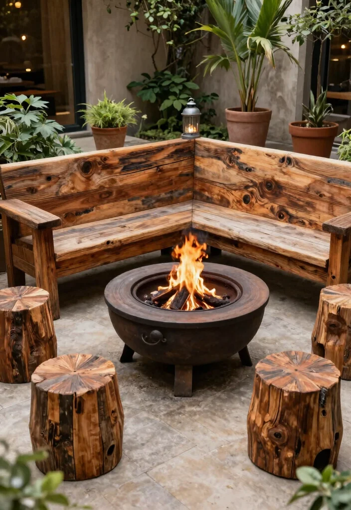 18 Outdoor Fire Pit Seating Ideas That Gather Everyone Together 2 18 Outdoor Fire Pit Seating Ideas That Gather Everyone Together - 2. Reclaimed Wood Seating 1