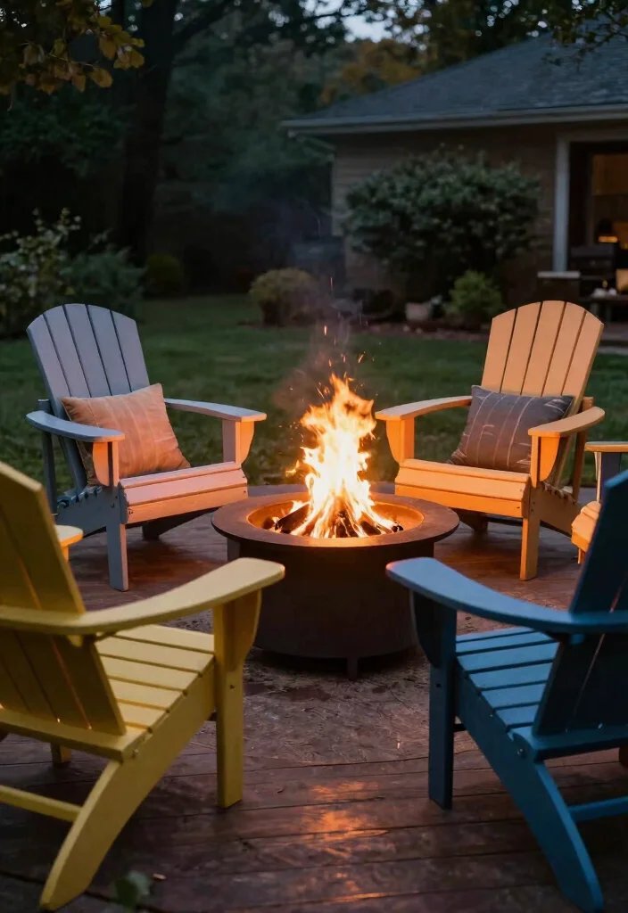 18 Outdoor Fire Pit Seating Ideas That Gather Everyone Together 4 18 Outdoor Fire Pit Seating Ideas That Gather Everyone Together - 4. Adirondack Chairs 1