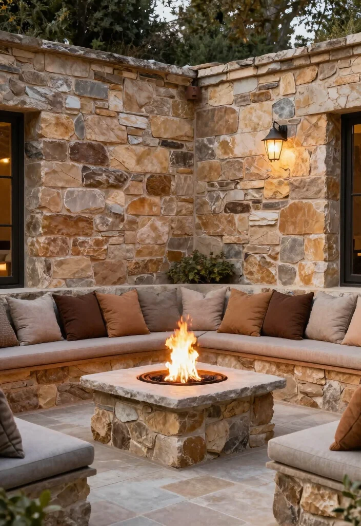 18 Outdoor Fire Pit Seating Ideas That Gather Everyone Together 5 18 Outdoor Fire Pit Seating Ideas That Gather Everyone Together - 5. Stone Seating Walls 1