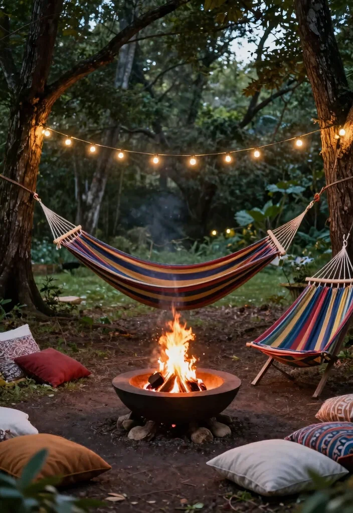 18 Outdoor Fire Pit Seating Ideas That Gather Everyone Together 7 18 Outdoor Fire Pit Seating Ideas That Gather Everyone Together - 7. Hammocks and Fire Pits 1