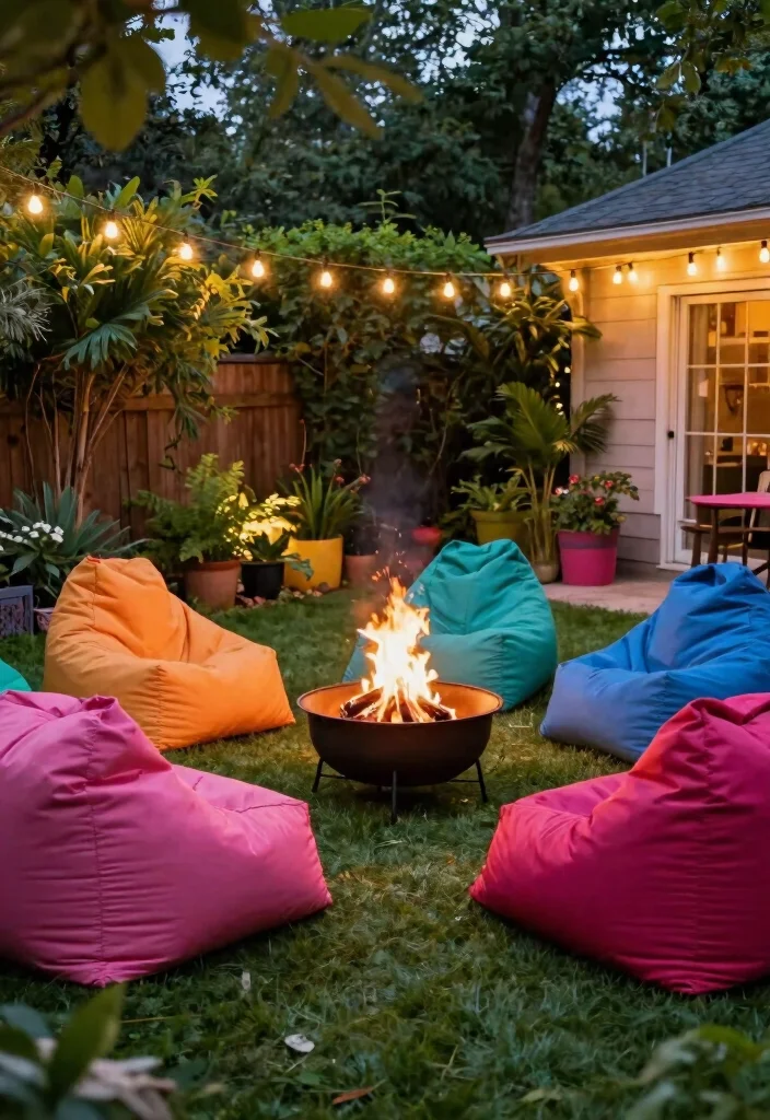 18 Outdoor Fire Pit Seating Ideas That Gather Everyone Together 8 18 Outdoor Fire Pit Seating Ideas That Gather Everyone Together - 8. Bean Bag Chairs 1