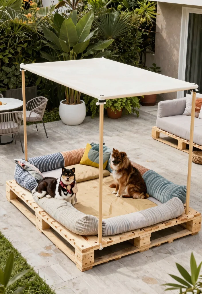18 Pallet Patio Decks Ideas That Look Budget Friendly & Chic - 13. Integrated Pet Area 1
