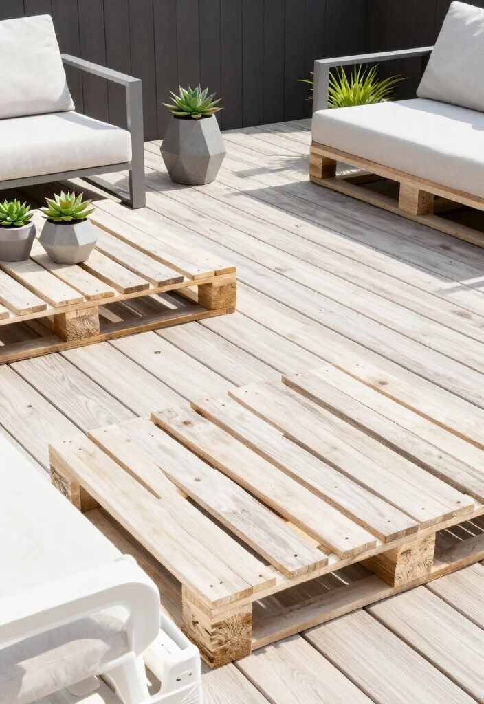 18 Pallet Patio Decks Ideas That Look Budget Friendly & Chic - 2. Modern Minimalist Palette 1