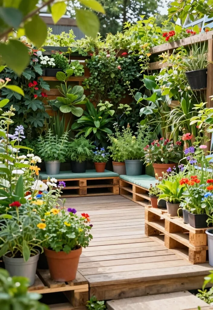 18 Pallet Patio Decks Ideas That Look Budget Friendly & Chic - 8. Green Thumb's Paradise 1