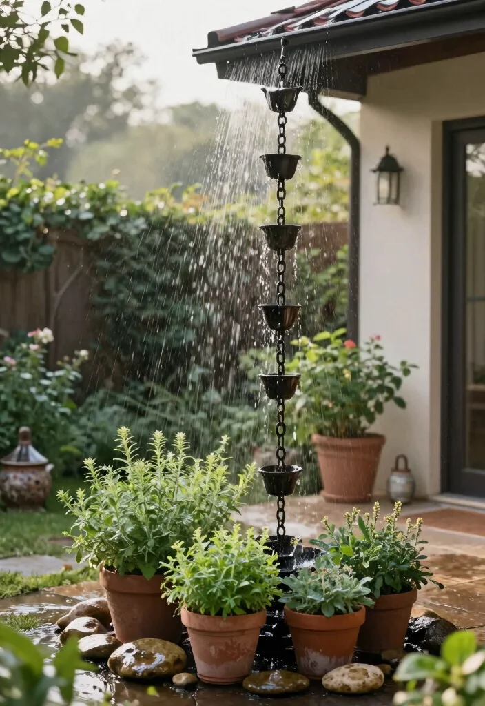 18 Patio Herb Garden Ideas With Fresh Green Vibes 16 18 Patio Herb Garden Ideas With Fresh Green Vibes - 16. Herb Garden with Rain Chains 1