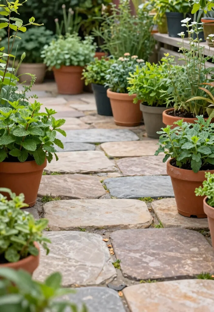 18 Patio Herb Garden Ideas With Fresh Green Vibes 18 18 Patio Herb Garden Ideas With Fresh Green Vibes - 18. Herb Garden with Paving Stones 1