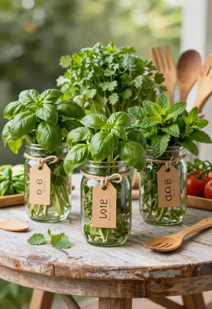 18 Patio Herb Garden Ideas With Fresh Green Vibes 8 18 Patio Herb Garden Ideas With Fresh Green Vibes - 8. Herb Garden in Mason Jars 1