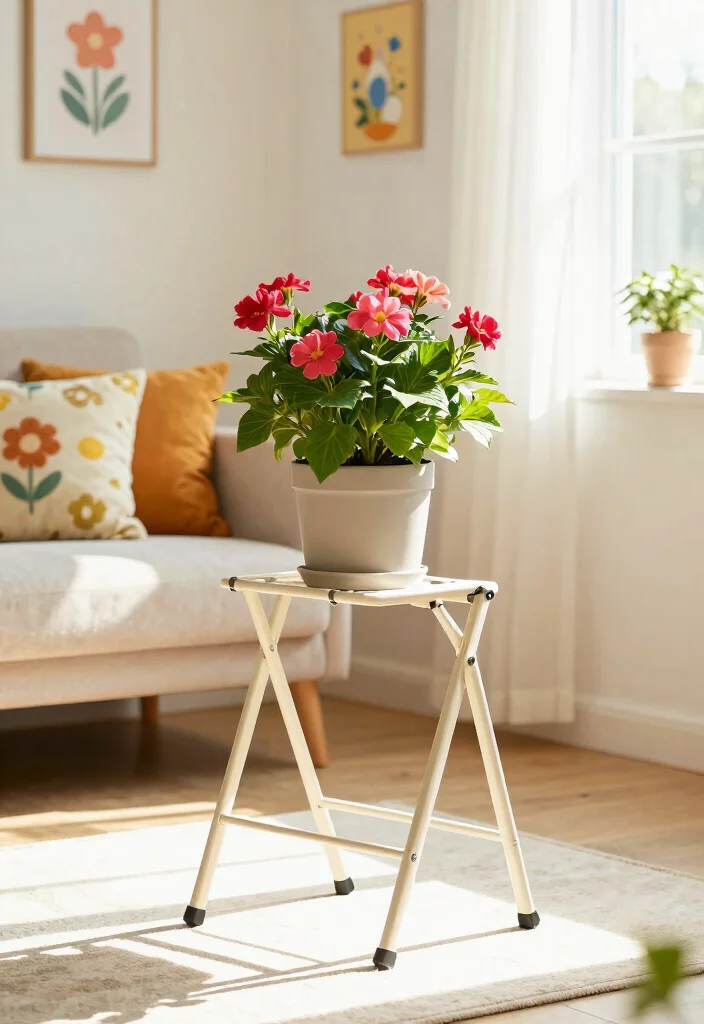 18 Planter With Stand Ideas That Elevate Your Greenery - 14. Foldable Plant Stands 1