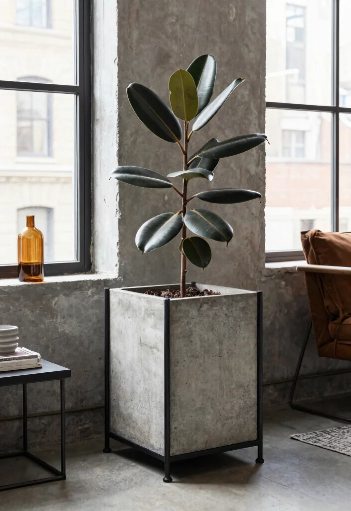 18 Planter With Stand Ideas That Elevate Your Greenery - 15. Industrial Style Stands 1