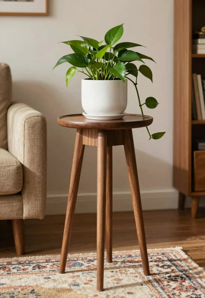 18 Planter With Stand Ideas That Elevate Your Greenery - 4. Mid-Century Modern Design 1