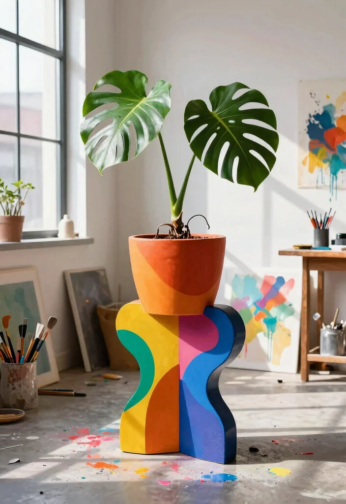18 Planter With Stand Ideas That Elevate Your Greenery - 8. Artistic Planter Stands 1