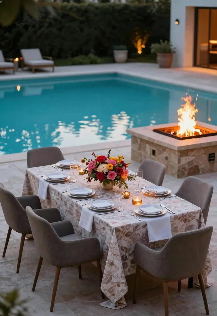 18 Pool Backyard Ideas That Elevate Your Outdoor Living - 11. Elegant Outdoor Dining 1