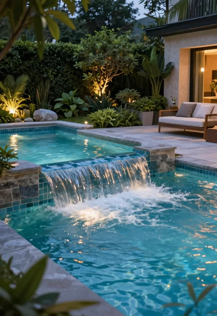 18 Pool Backyard Ideas That Elevate Your Outdoor Living - 12. Stunning Water Features 1