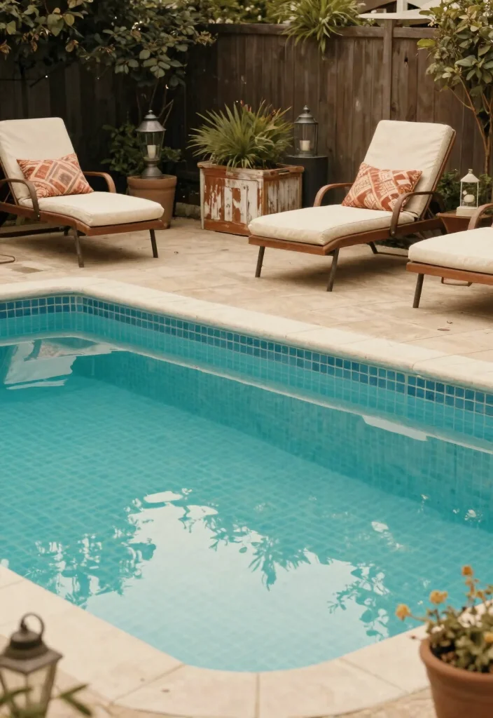 18 Pool Backyard Ideas That Elevate Your Outdoor Living - 13. Vintage Flair 1