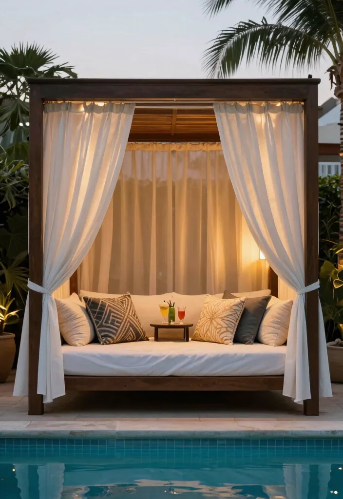 18 Pool Backyard Ideas That Elevate Your Outdoor Living - 14. Chic Poolside Cabana 1