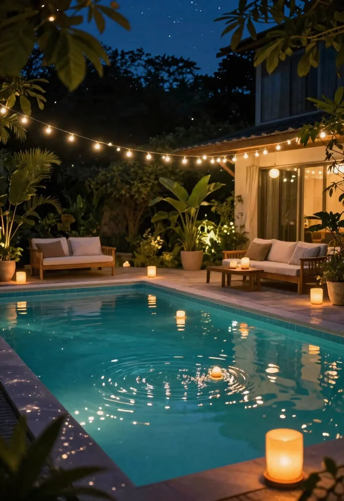 18 Pool Backyard Ideas That Elevate Your Outdoor Living - 15. Dreamy Night Sky 1