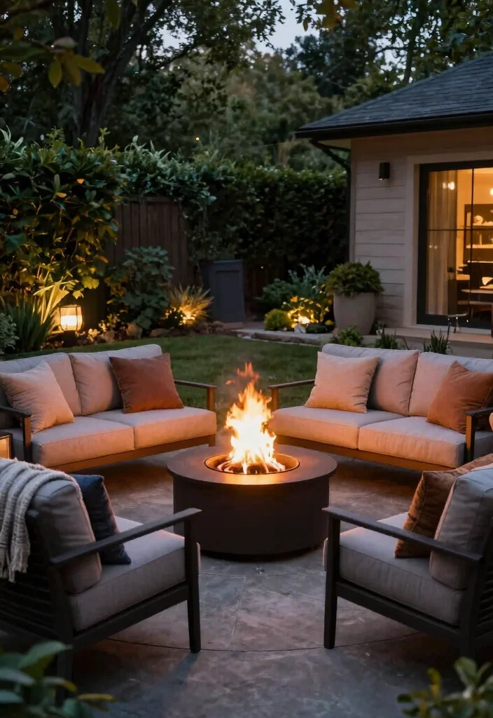18 Pool Backyard Ideas That Elevate Your Outdoor Living - 3. Cozy Fire Pit Lounge 1