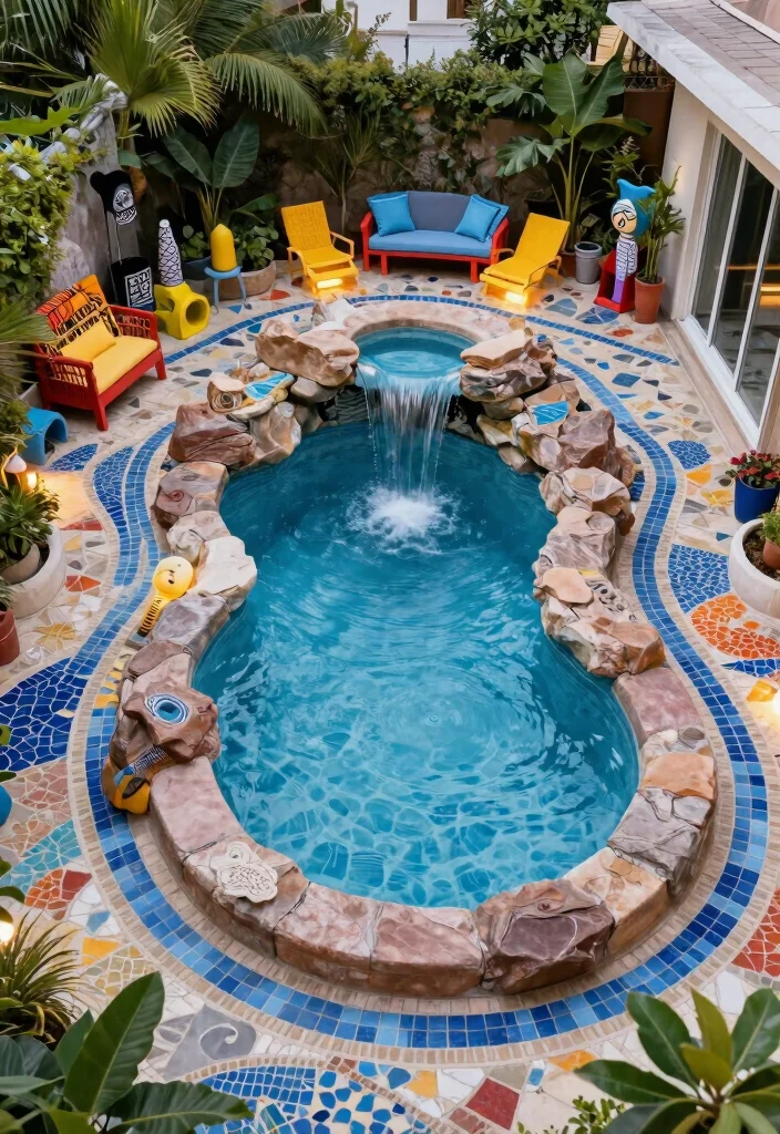18 Pool Backyard Ideas That Elevate Your Outdoor Living - 8. Artistic Pool Design 1
