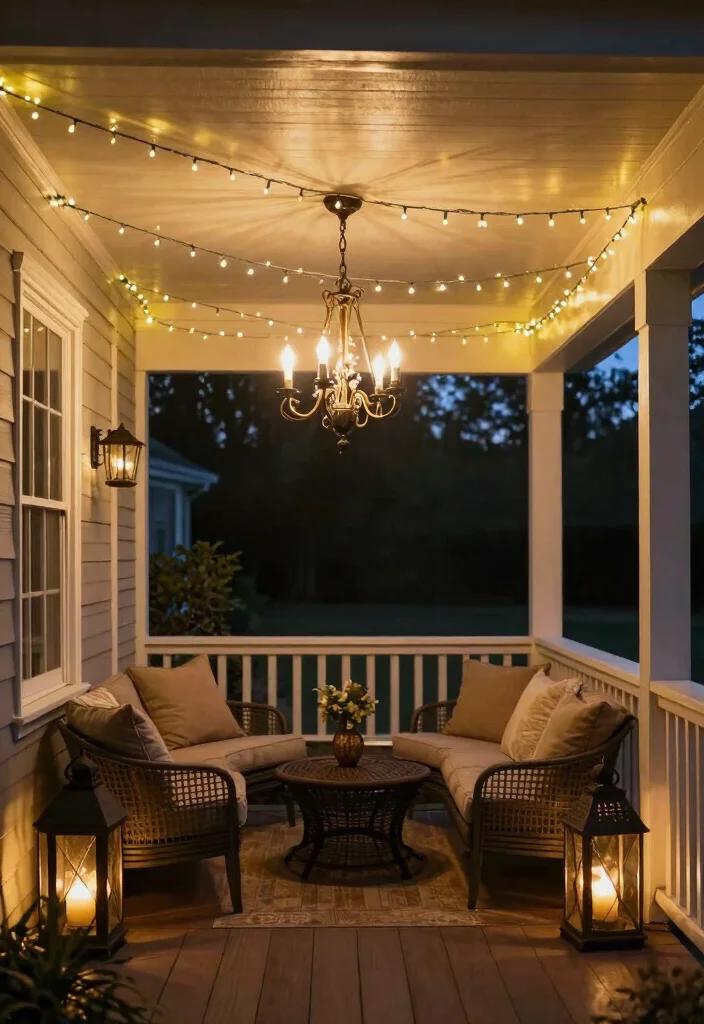 18 Screened in Front Porch Ideas for Bug Free Comfort 6 18 Screened in Front Porch Ideas for Bug Free Comfort - 6. Inviting Lighting Options 1