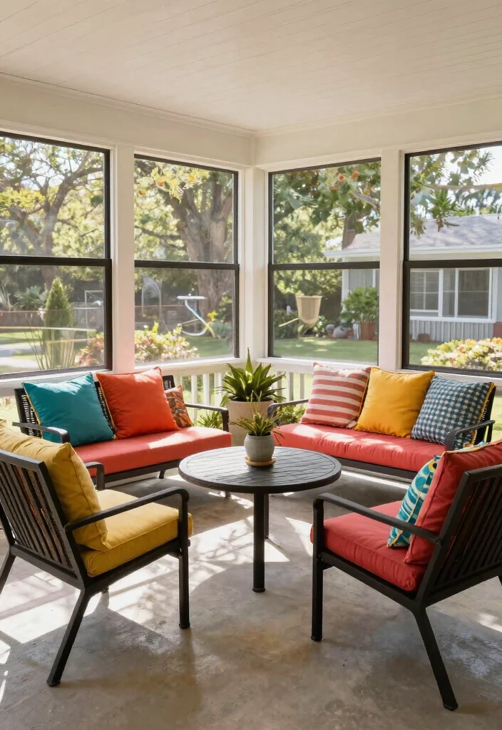 18 Screened in Front Porch Ideas for Bug Free Comfort 8 18 Screened in Front Porch Ideas for Bug Free Comfort - 8. Customizable Furniture Arrangements 1