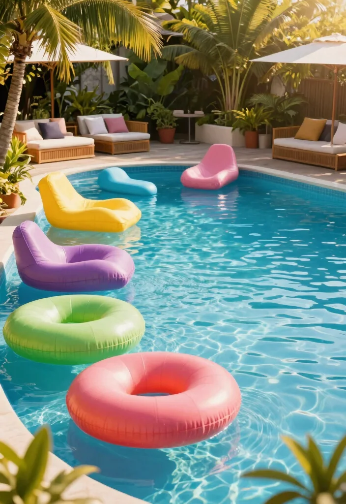 18 Swimming Pools Backyard 2026 Trending Ideas That Feel Like a Private Resort - 12. Floating Loungers 1